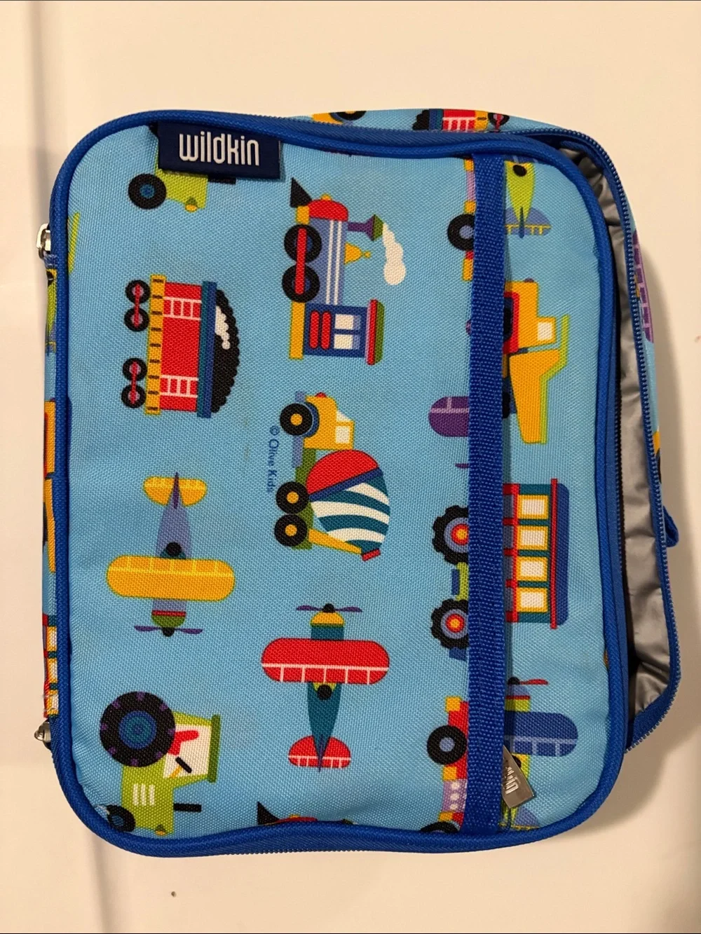 Wildkin Blue Vehicle Print Backpack and Lunch Bag Set